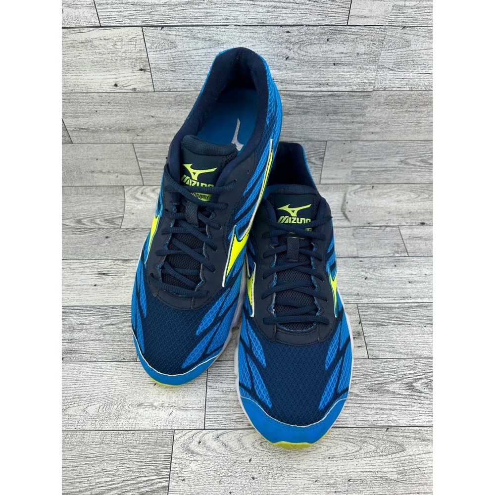 Mizuno Wave Hitogami 3 Womens Running Shoes Blue Neon Yellow J1GB168044 Size 9.5